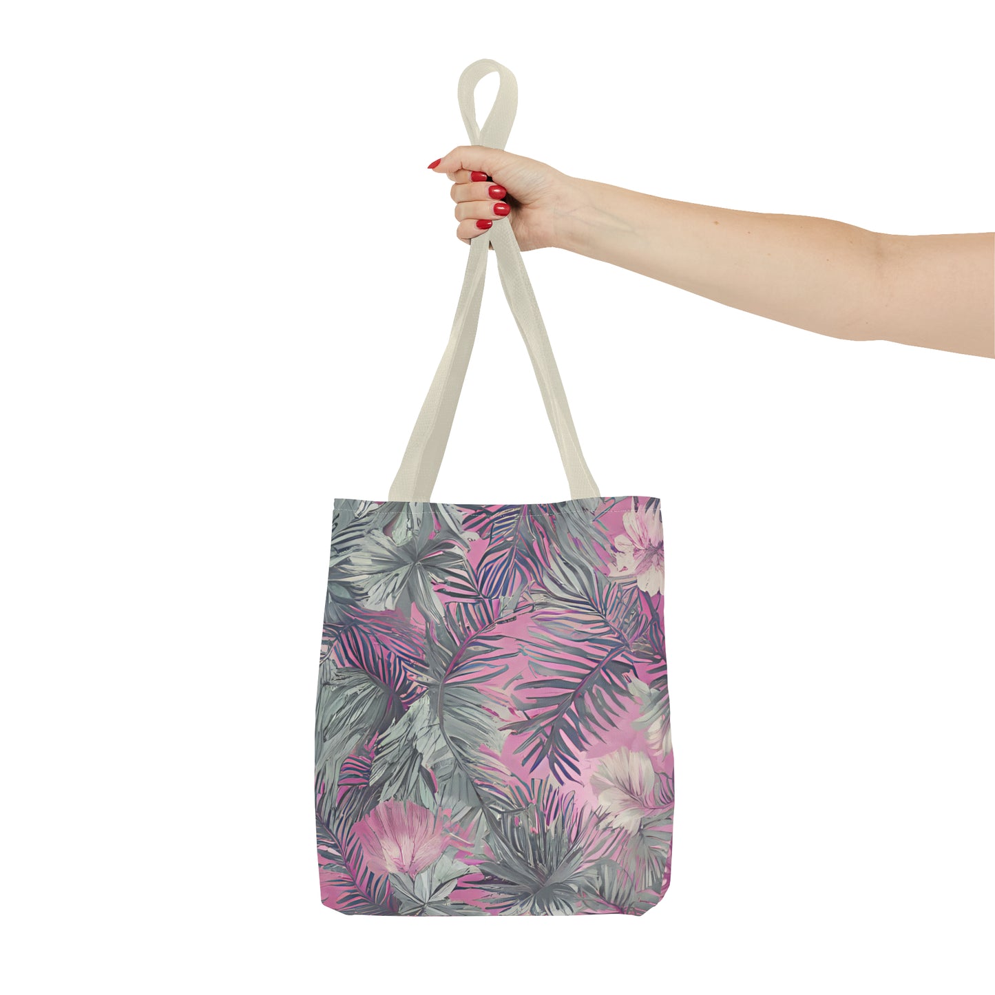 Hawaiian Tropical Print Soft Pink Tote Bag