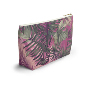 Hawaiian Tropical Print Pink Tones - Accessory Pouch w T-bottom
