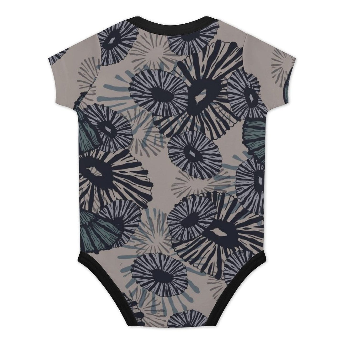 'Opihi Hawaiian Print Baby Onesie - Slate Blue and Gray