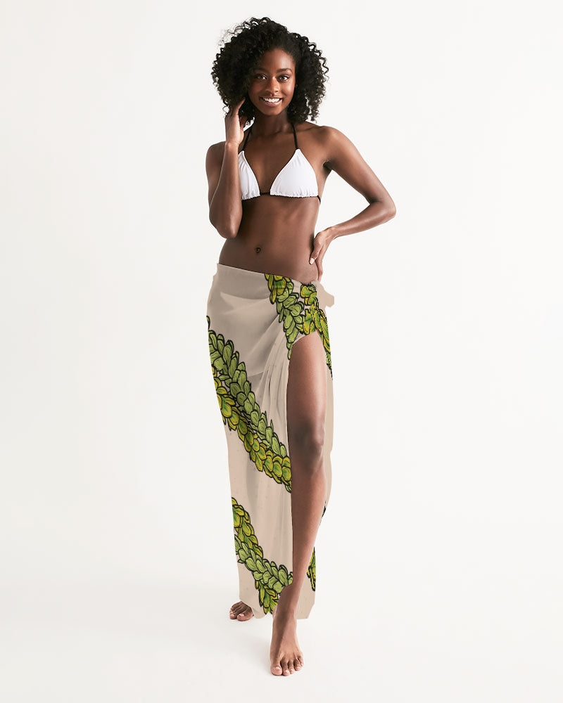 Pakalana Lei Hawaiian Print Pareo Sarong - Neutral