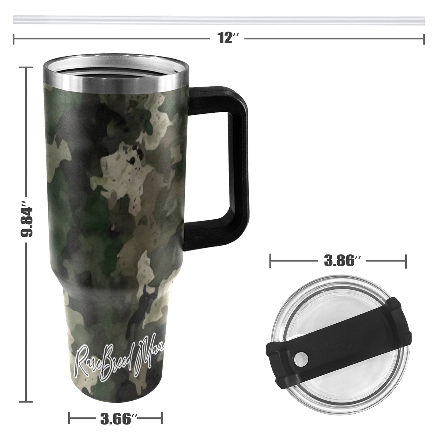 Camouflage 40oz Tumbler with Black Handle