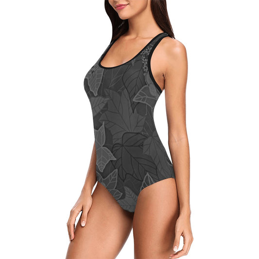 One Piece Swimsuit - Kukui (black and gray)