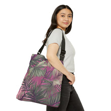 Load image into Gallery viewer, Hawaiian Tropical Print Pink Tones Adjustable Tote Bag