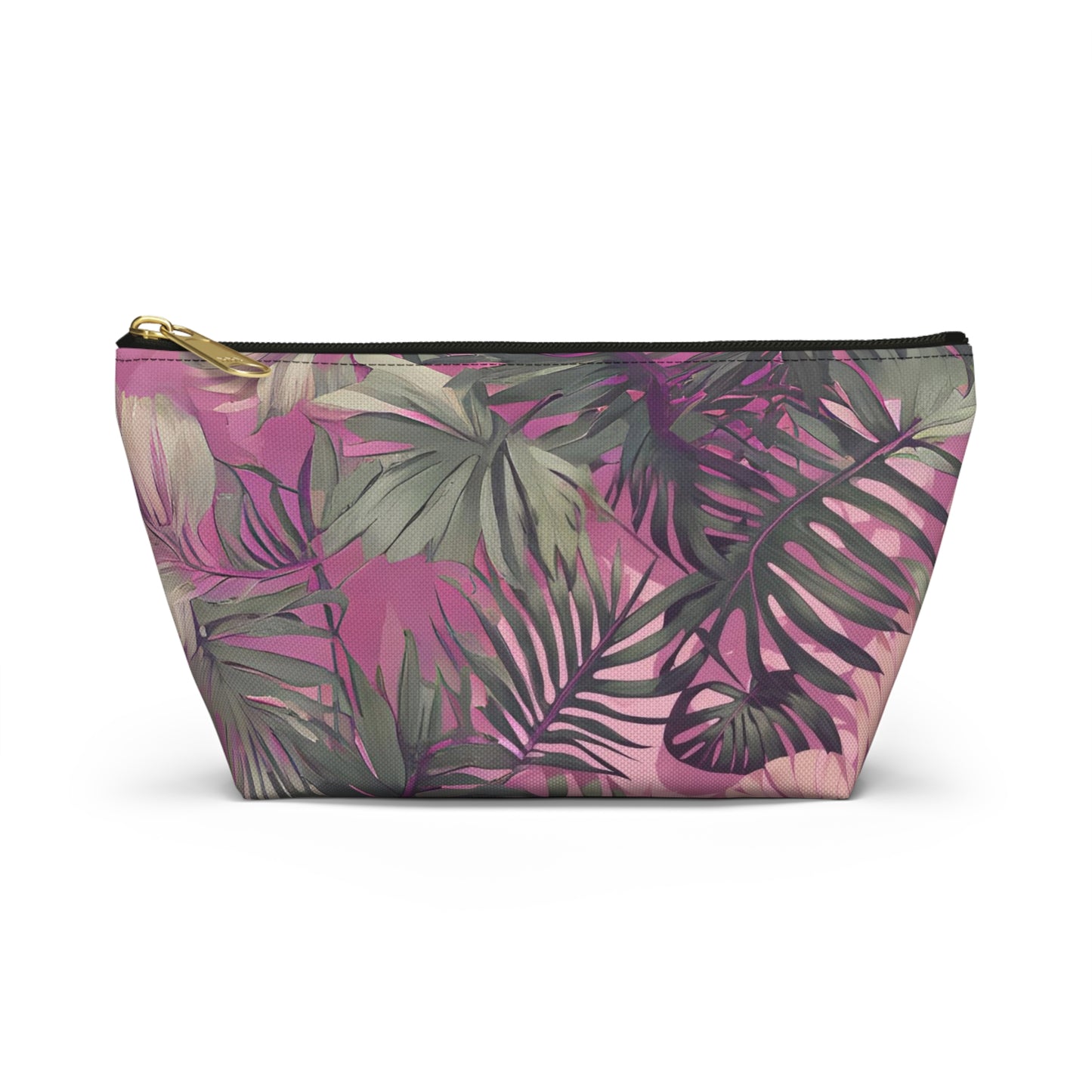 Hawaiian Tropical Print Pink Tones - Accessory Pouch w T-bottom