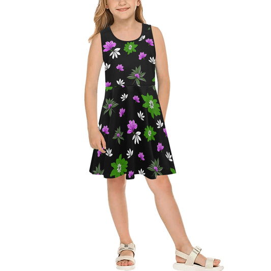 Naupaka Hawaiian Print Girl's Sleeveless Sundress