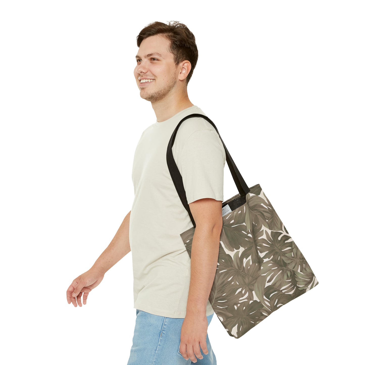 Monstera Tropical Hawaiian Print Neutral Tote Bag