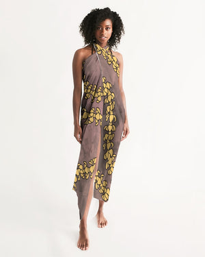 Puakenikeni Lei Hawaiian Print Pareo Sarong - Dusty Blush