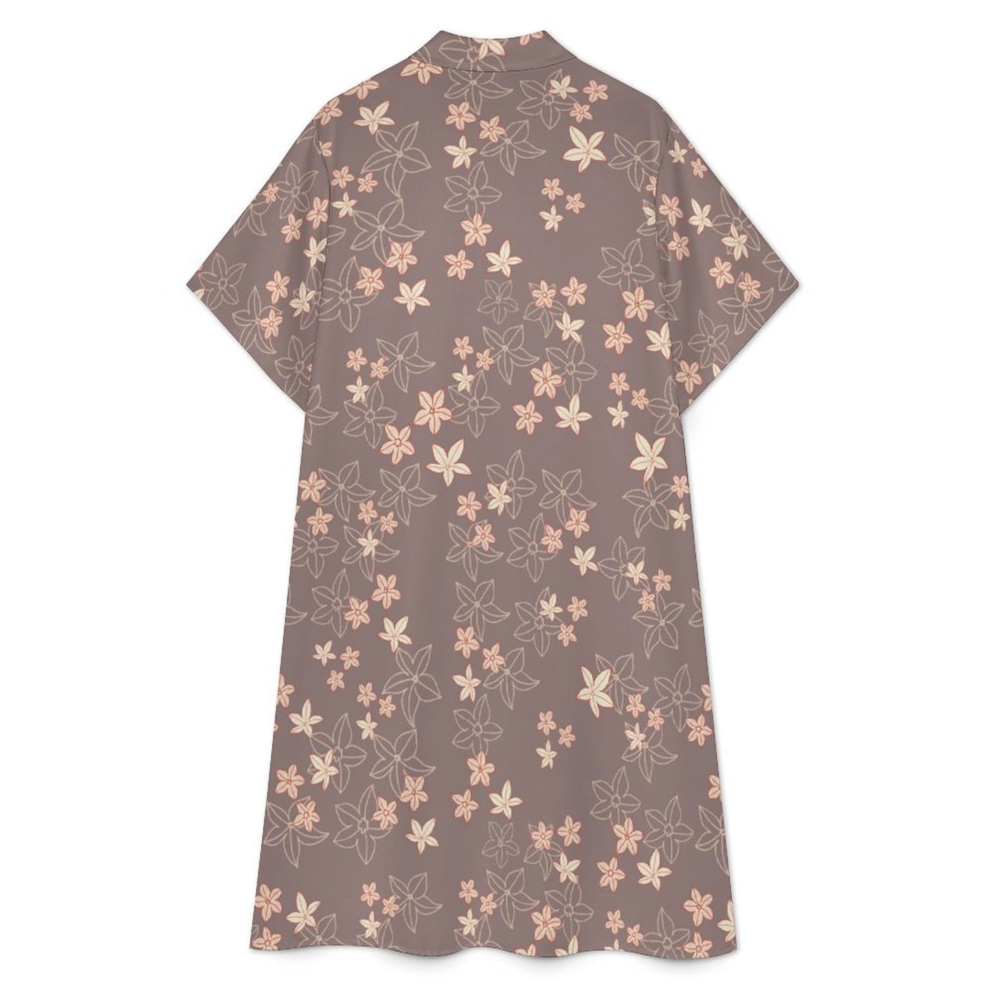 Pua 'Ala Keao Shirt Dress - Mocha and Pink