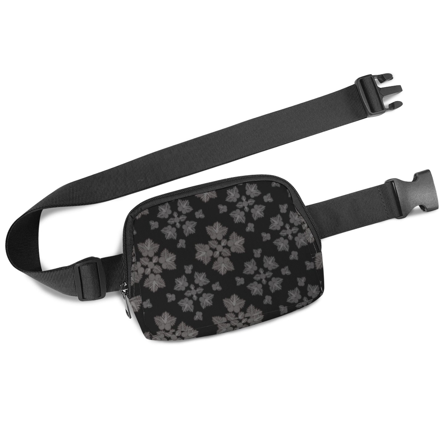 Holoholo Belt Bag - Ulu Quilt Belt Bag / Chest Bag - Black and Gray Belt Bag-Small