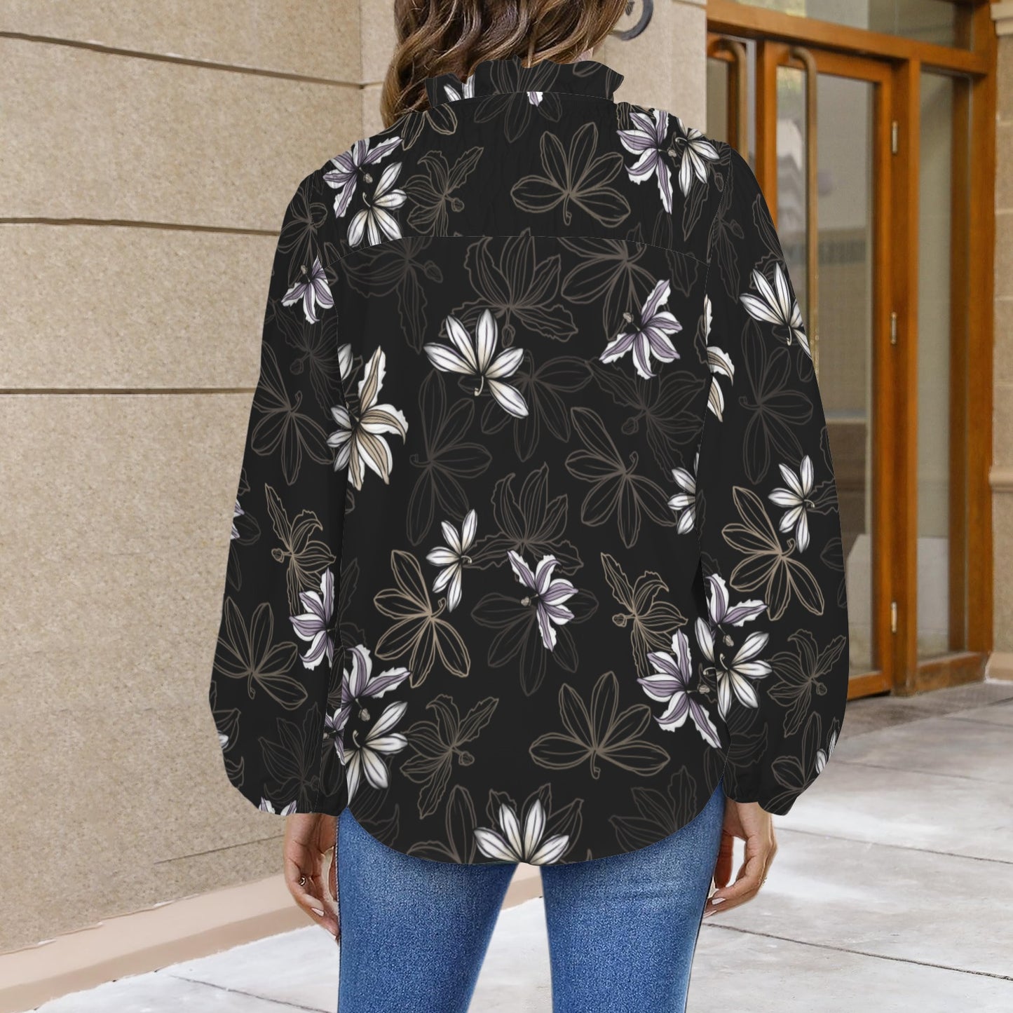 Mālie Blouse in Naupaka - Lavender & Taupe