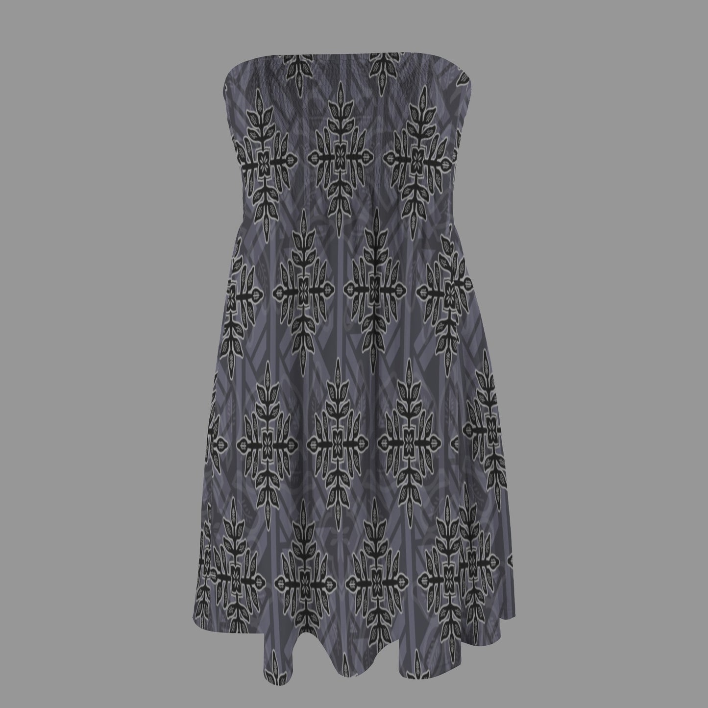Hauʻoli Strapless Tube Dress - Iliahi - Blue and black