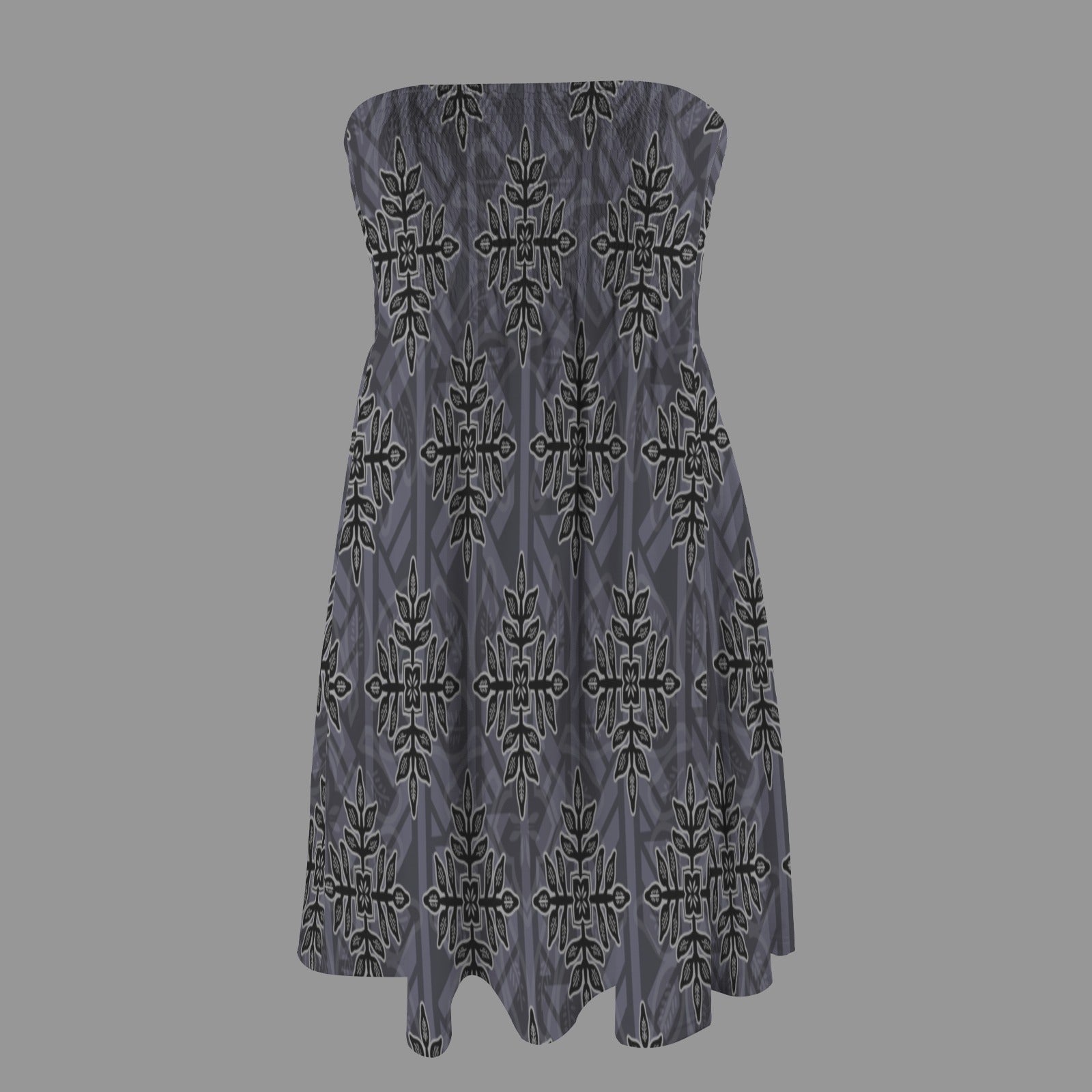 Hauʻoli Strapless Tube Dress - Iliahi - Blue and black