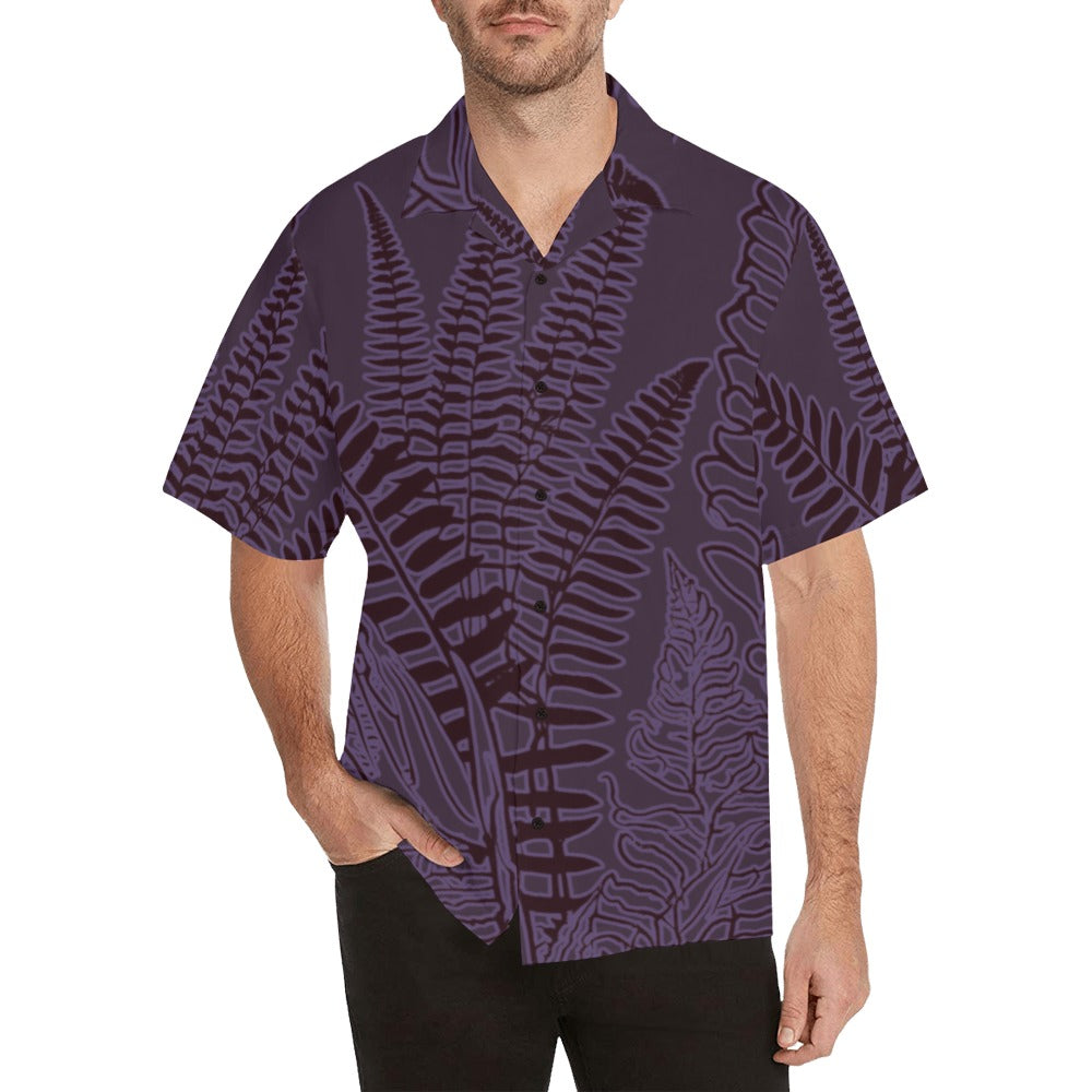 Hawaiian Fern Queen's Purple - Menʻs Aloha Shirt, Hawaiian Shirt