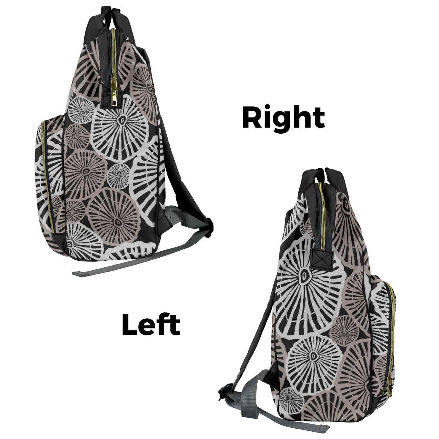 Opihi Hawaiian Print Multi-Function Backpack 2.0 - Gray and Black (ʻOpihi)