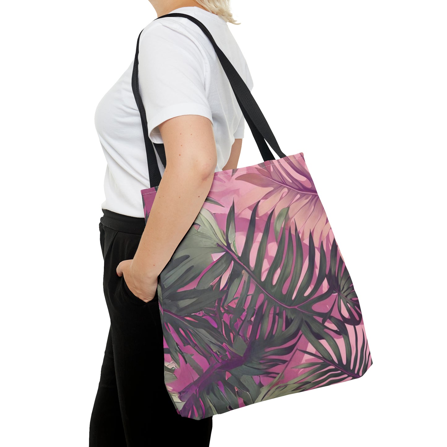 Hawaiian Tropical Print Pink Tones Tote Bag