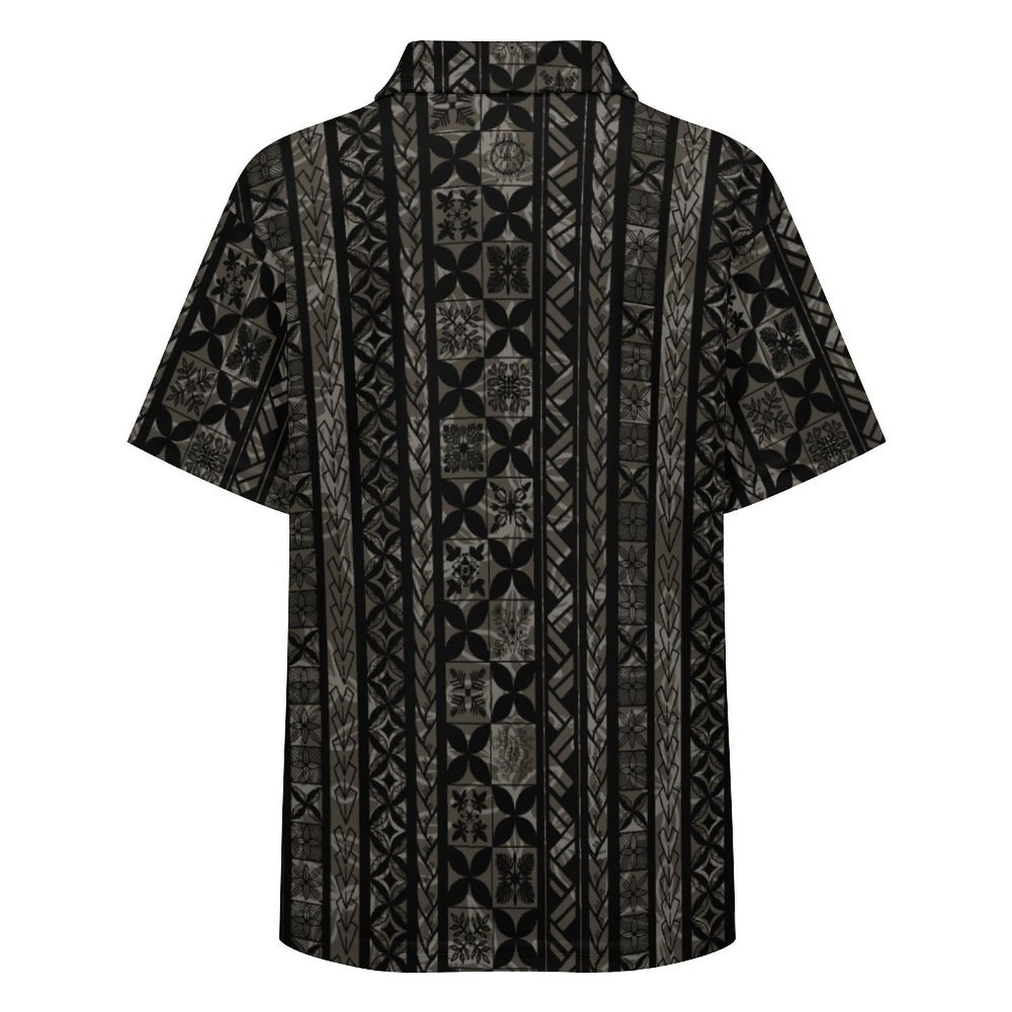 Kapa Kakau Keiki Polo Shirt - Black and Gray