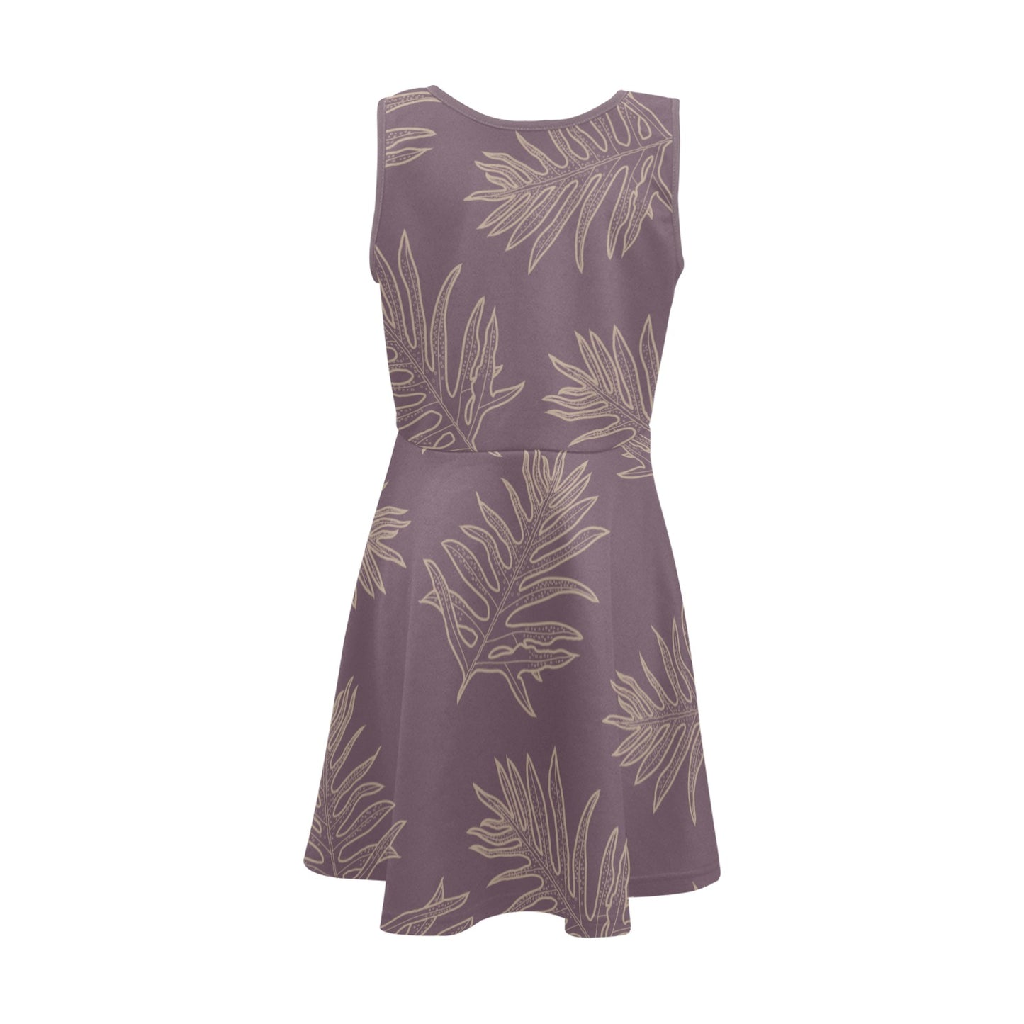 Laua'e Fern Hawaiian Print - Girl's Sleeveless Dress, Lavender