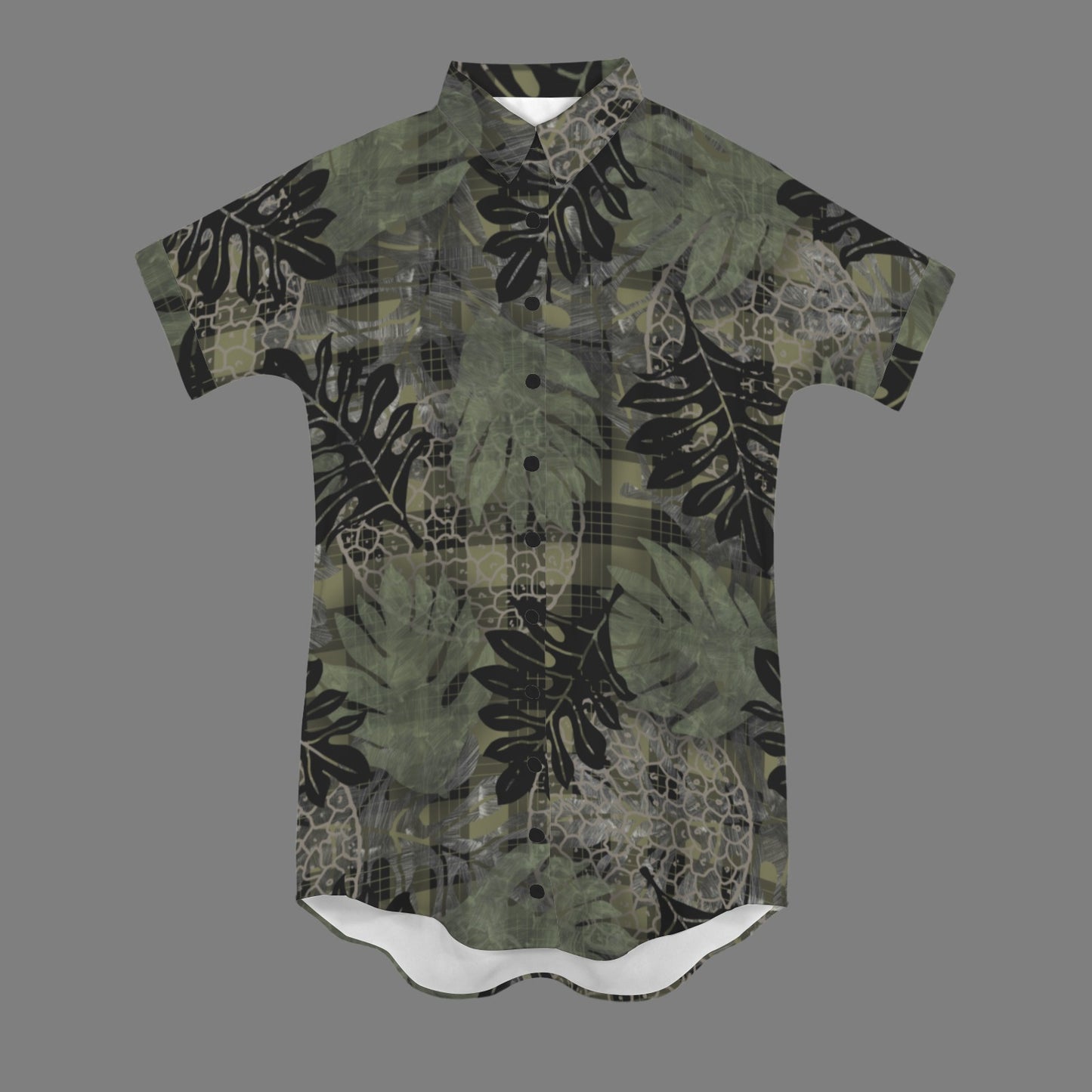 Ulu and Palaka Hawaiian Print Nani 2.0 Shirt Dress - Green and Black