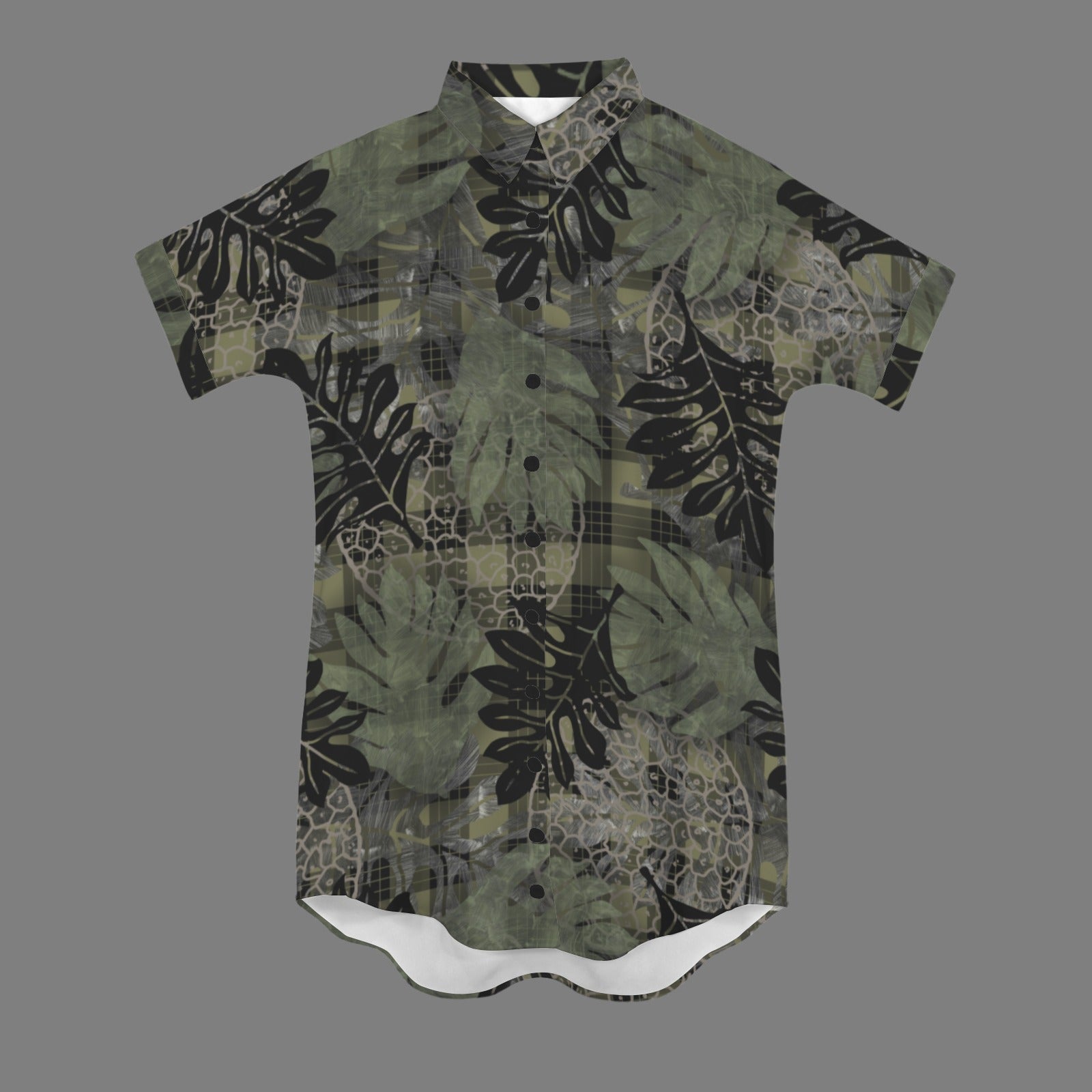 Ulu and Palaka Hawaiian Print Nani 2.0 Shirt Dress - Green and Black