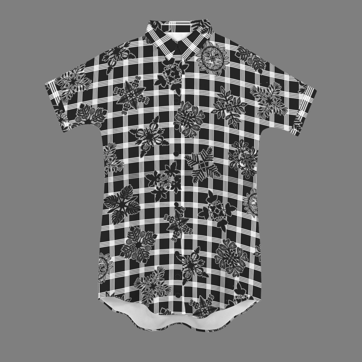 Palaka Kapa Kuiki Nani 2.0  Shirt Dress - Black and White