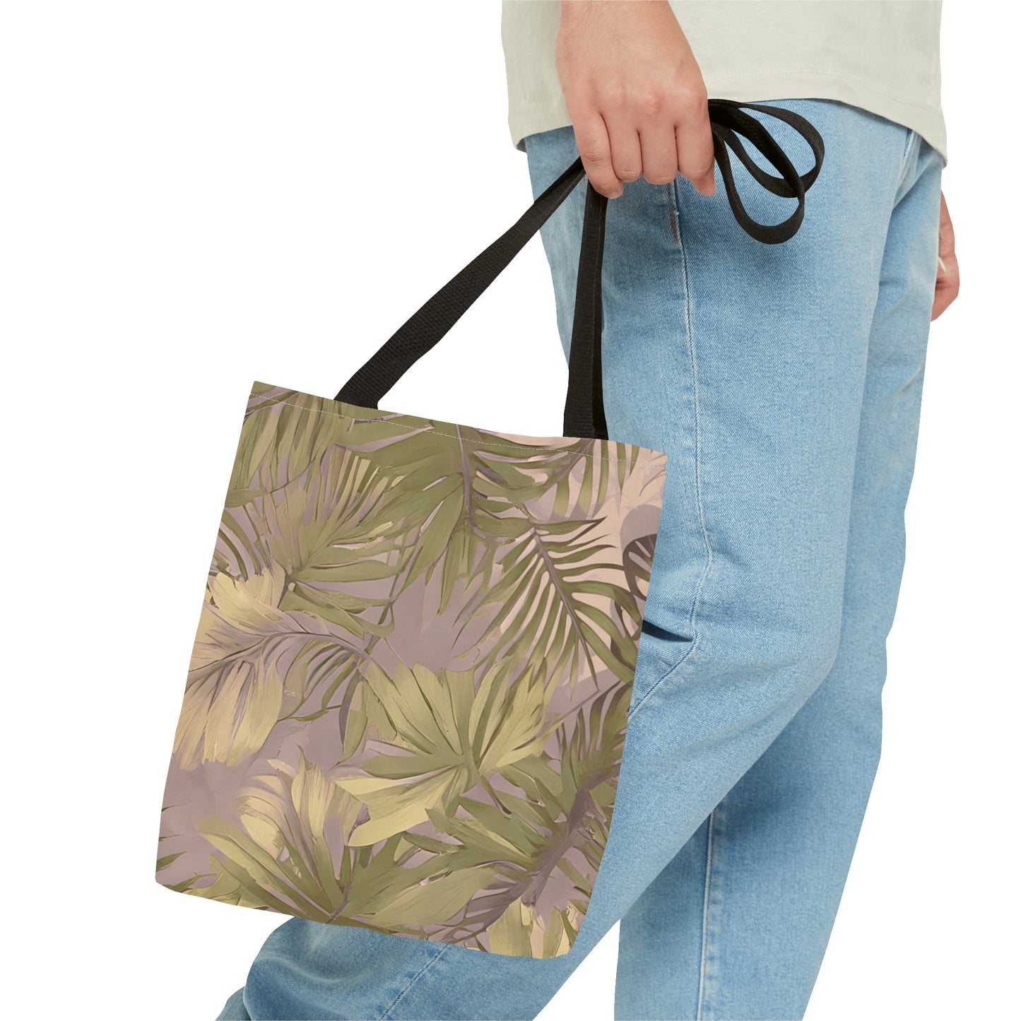 Hawaiian Tropical Print Soft Tones Tote Bag