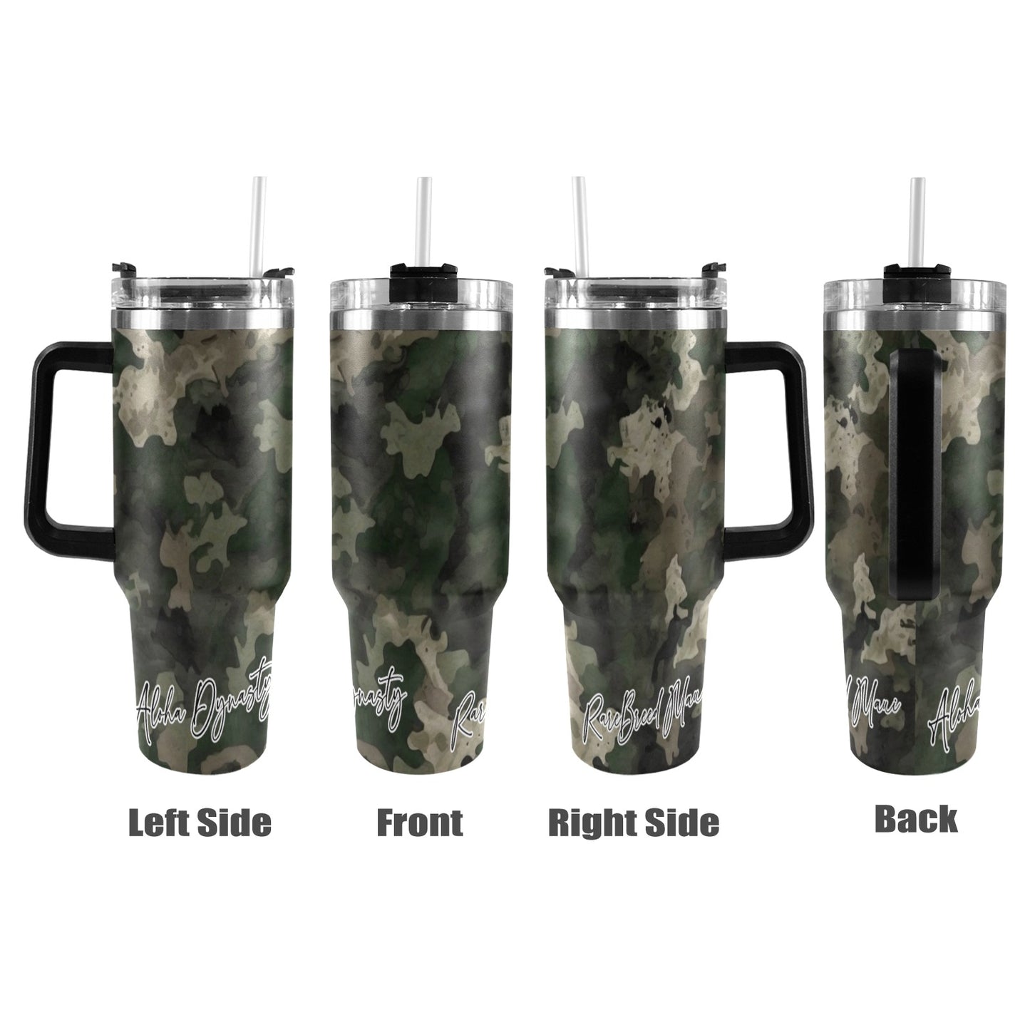 Camouflage 40oz Tumbler with Black Handle