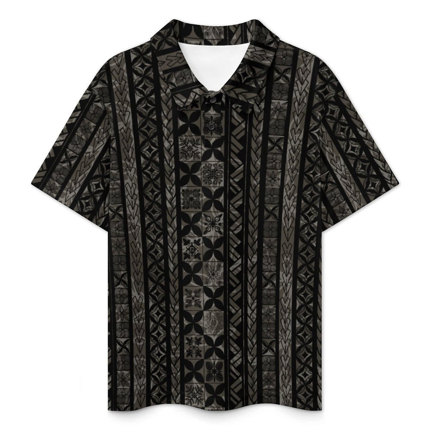 Kapa Kakau Keiki Polo Shirt - Black and Gray