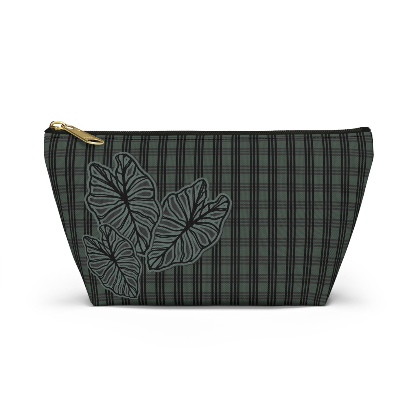 Kalo and Palaka Hawaiian Print - Accessory Pouch w T-bottom (Teal)