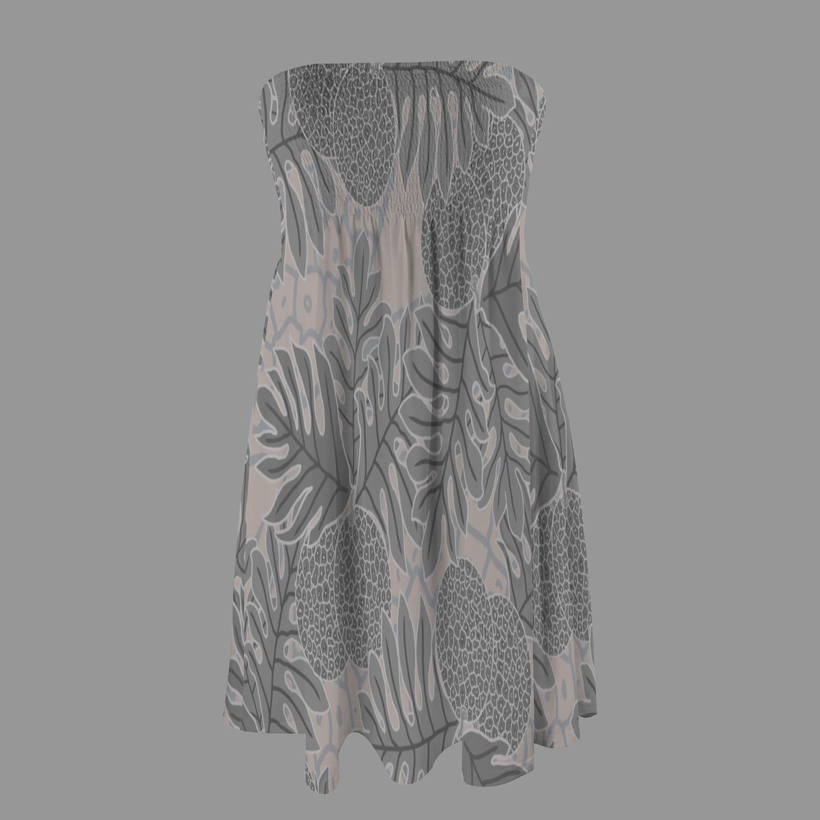 Ulu Breadfruit Tube Top Pleated Dress - Gray