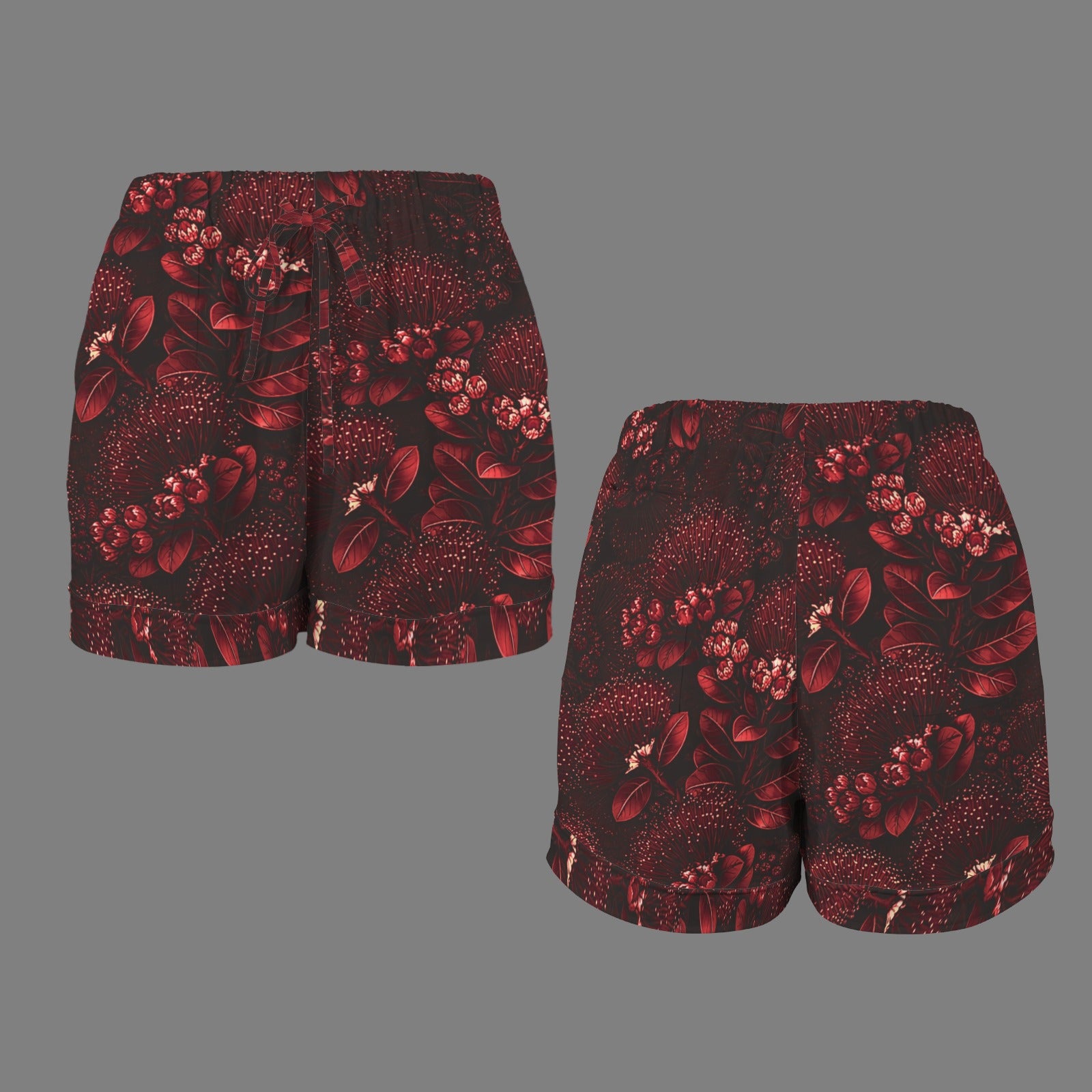 holoholo shorts in ohia lehua red