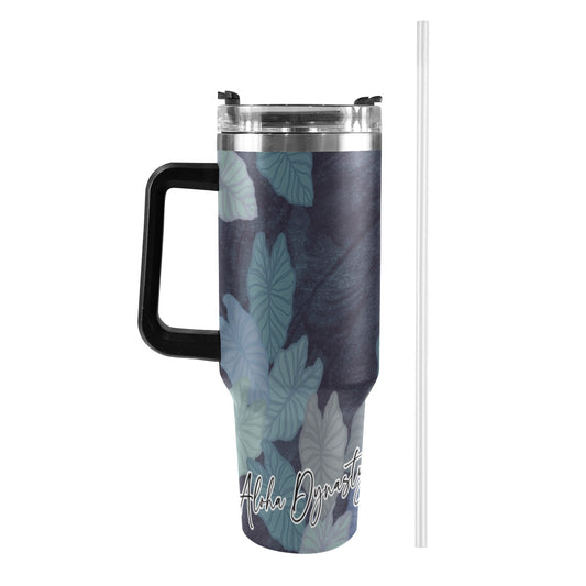 Kalo 40oz Tumbler with Black Handles - Watercolor Blue