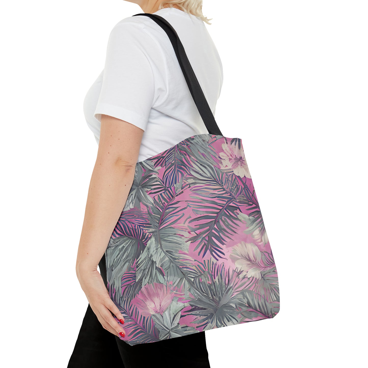 Hawaiian Tropical Print Soft Pink Tote Bag