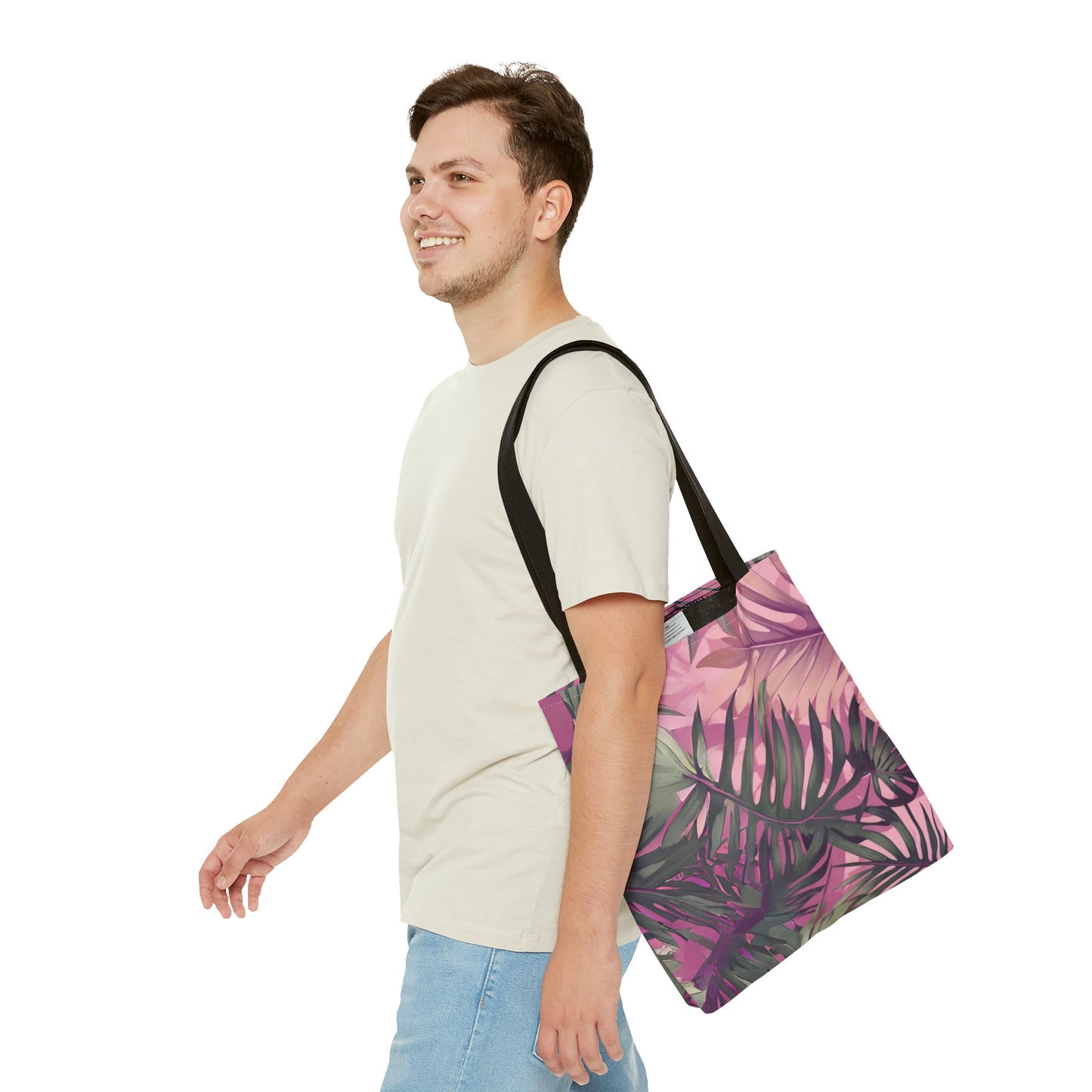 Hawaiian Tropical Print Pink Tones Tote Bag