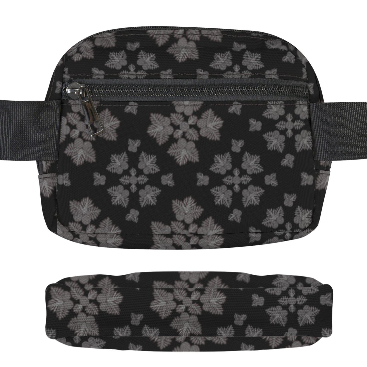 Holoholo Belt Bag - Ulu Quilt Belt Bag / Chest Bag - Black and Gray Belt Bag-Small