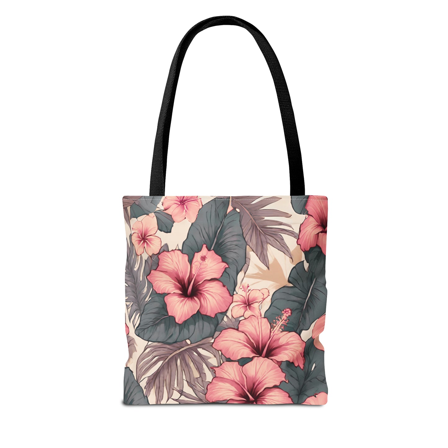 Hibiscus Tropical Hawaiian Print Tote Bag - Soft Tones