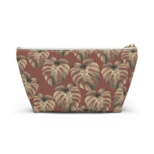 Load image into Gallery viewer, Monstera Mauve Hawaiian Print - Accessory Pouch w T-bottom