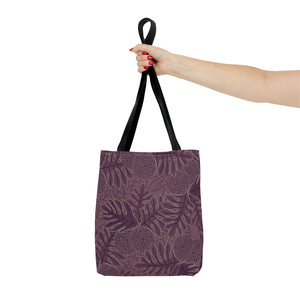Ulu Breadfruit Hawaiian Print Purple Tote Bag