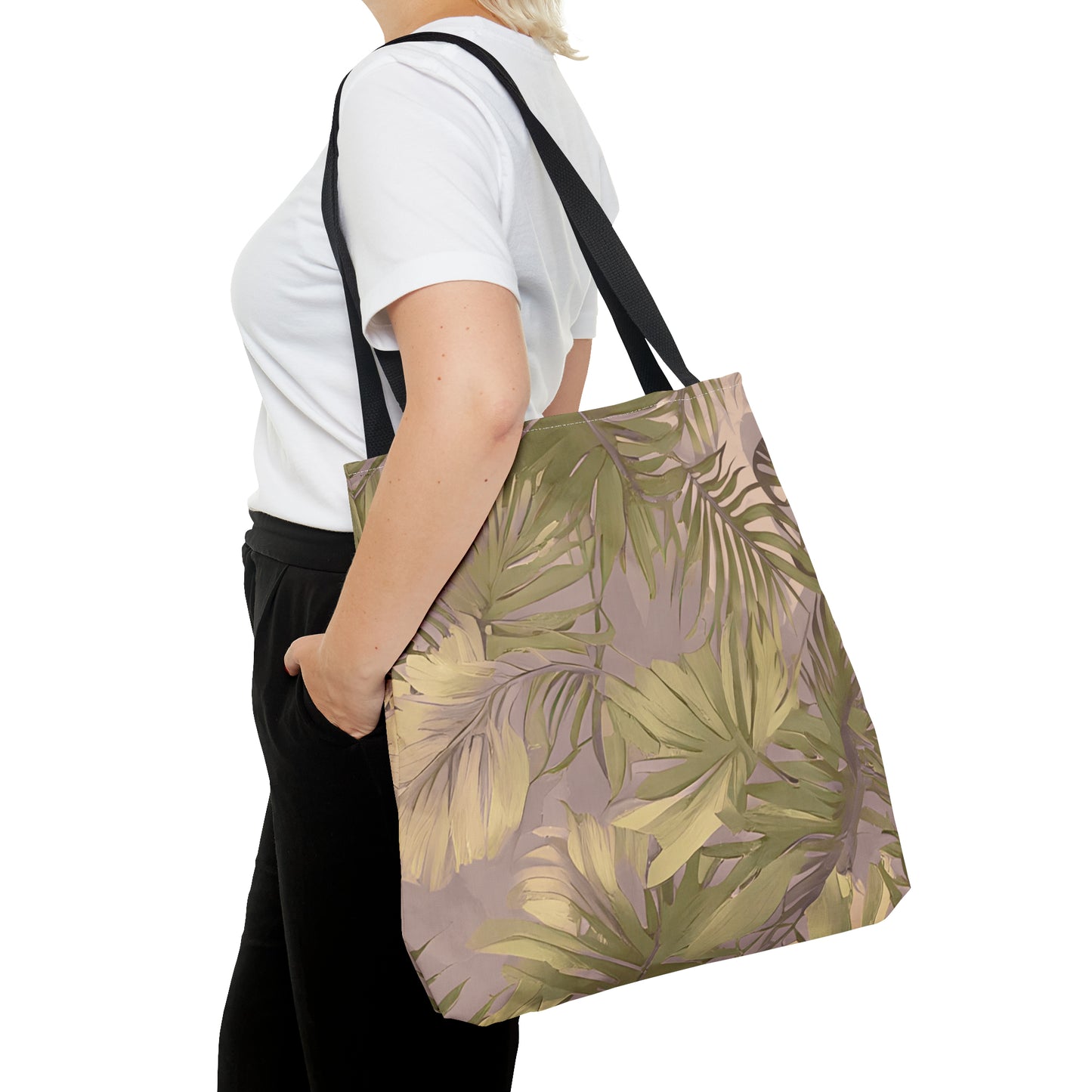 Hawaiian Tropical Print Soft Tones Tote Bag