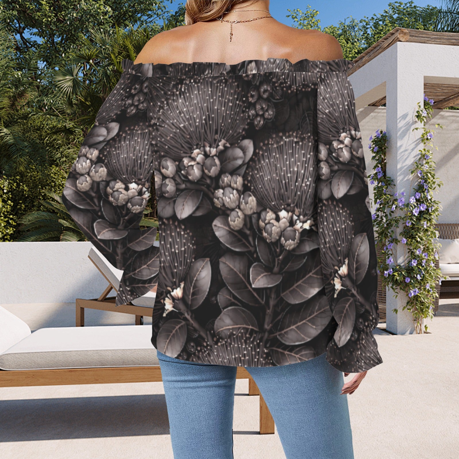 Kamalei Blouse in Ohia - Brown/Black/Gray