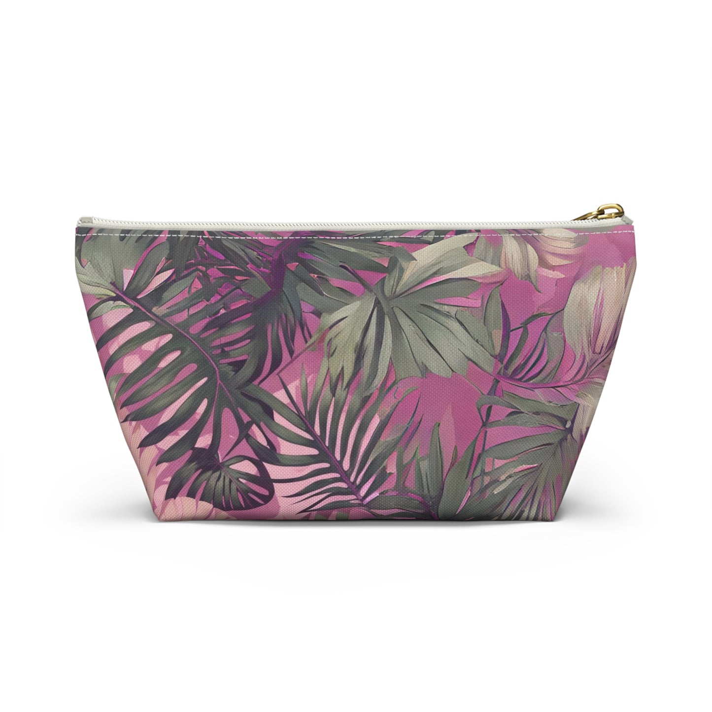 Hawaiian Tropical Print Pink Tones - Accessory Pouch w T-bottom