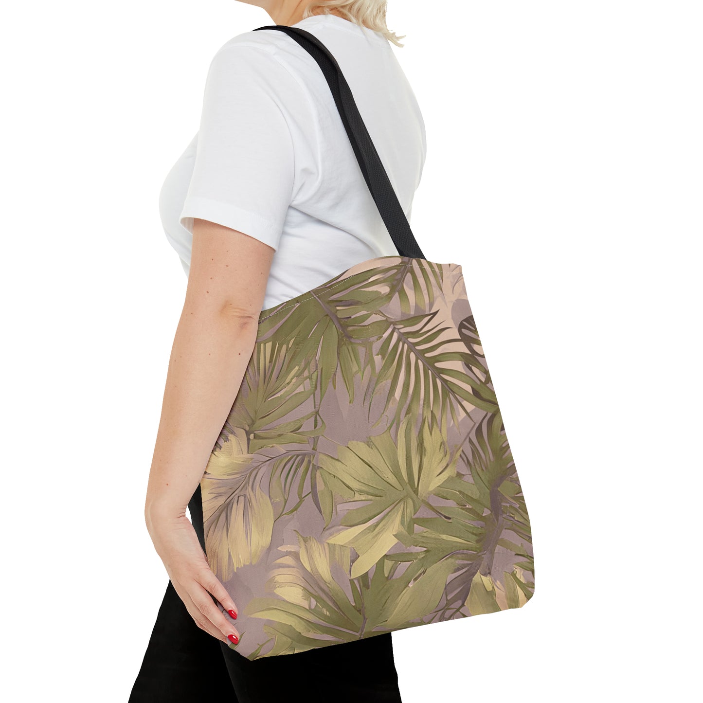 Hawaiian Tropical Print Soft Tones Tote Bag