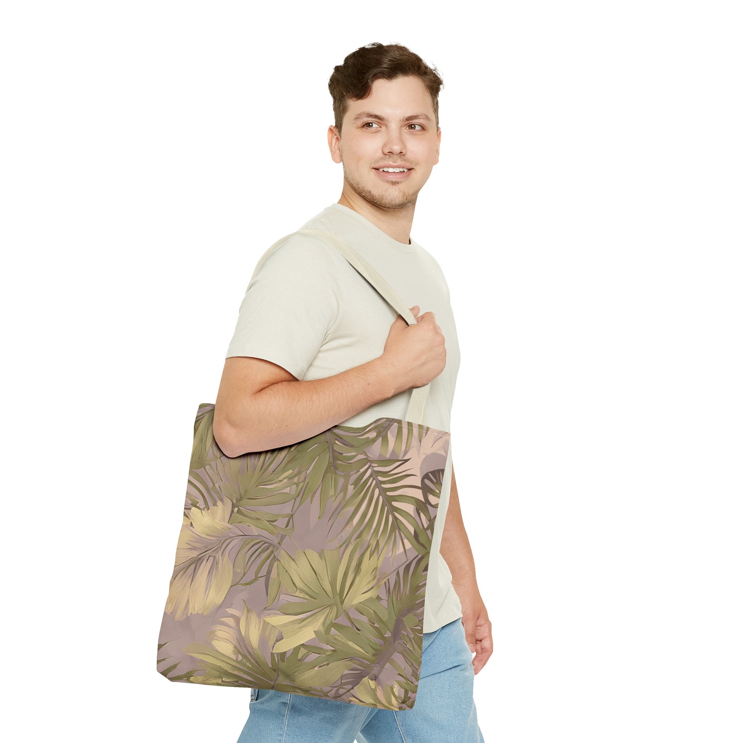 Hawaiian Tropical Print Soft Tones Tote Bag