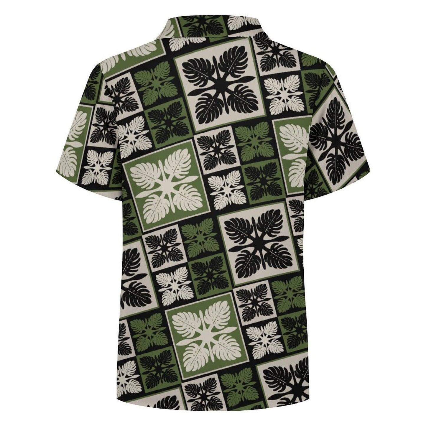 Kapa Kuiki Hawaiian Print - Monstera, Keiki Aloha Shirt - Green
