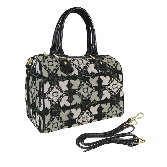 Kukui Kapa Kuiki Hawaiian Quilt Print - Kauka Faux Leather Satchel Handbag, Small