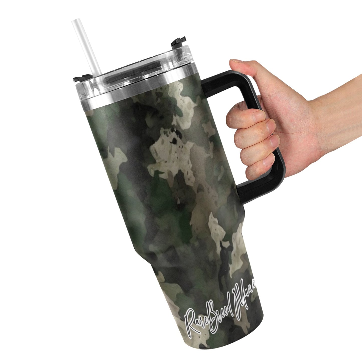 Camouflage 40oz Tumbler with Black Handle