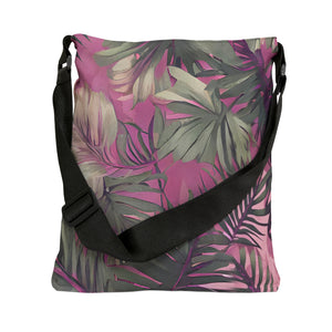 Hawaiian Tropical Print Pink Tones Adjustable Tote Bag