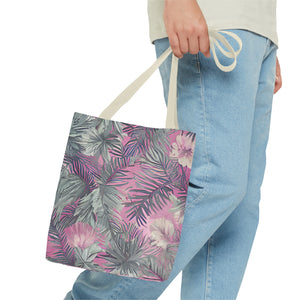 Hawaiian Tropical Print Soft Pink Tote Bag