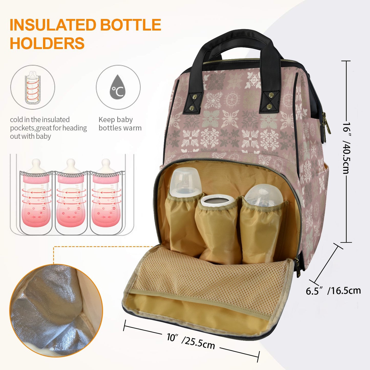 Kapa Kuiki Hawaiian Print Quilt Design Mult-Function Backpack - Mauve and Taupe