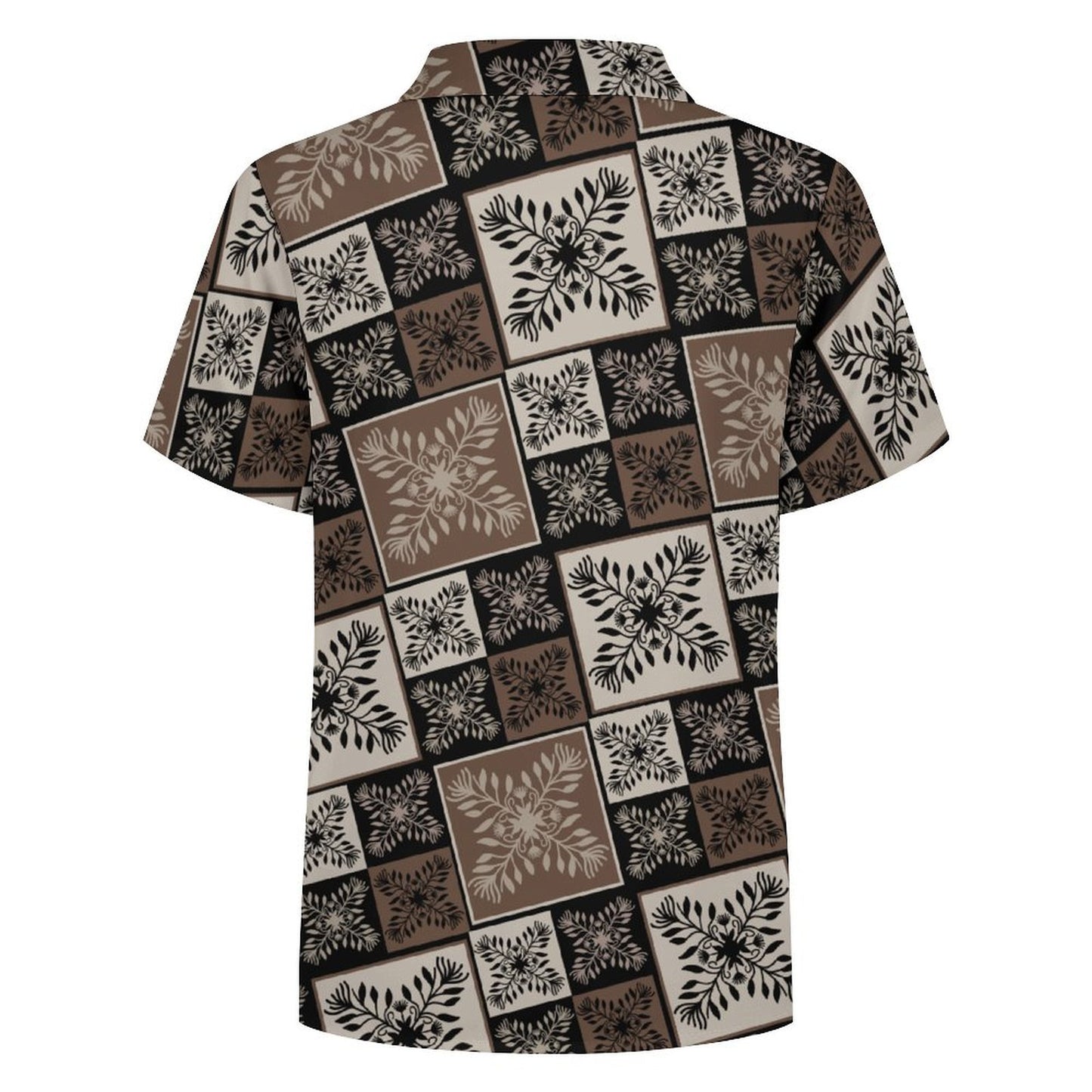 Kapa Kuiki Hawaiian Print - Keiki Aloha Shirt, Brown and Beige