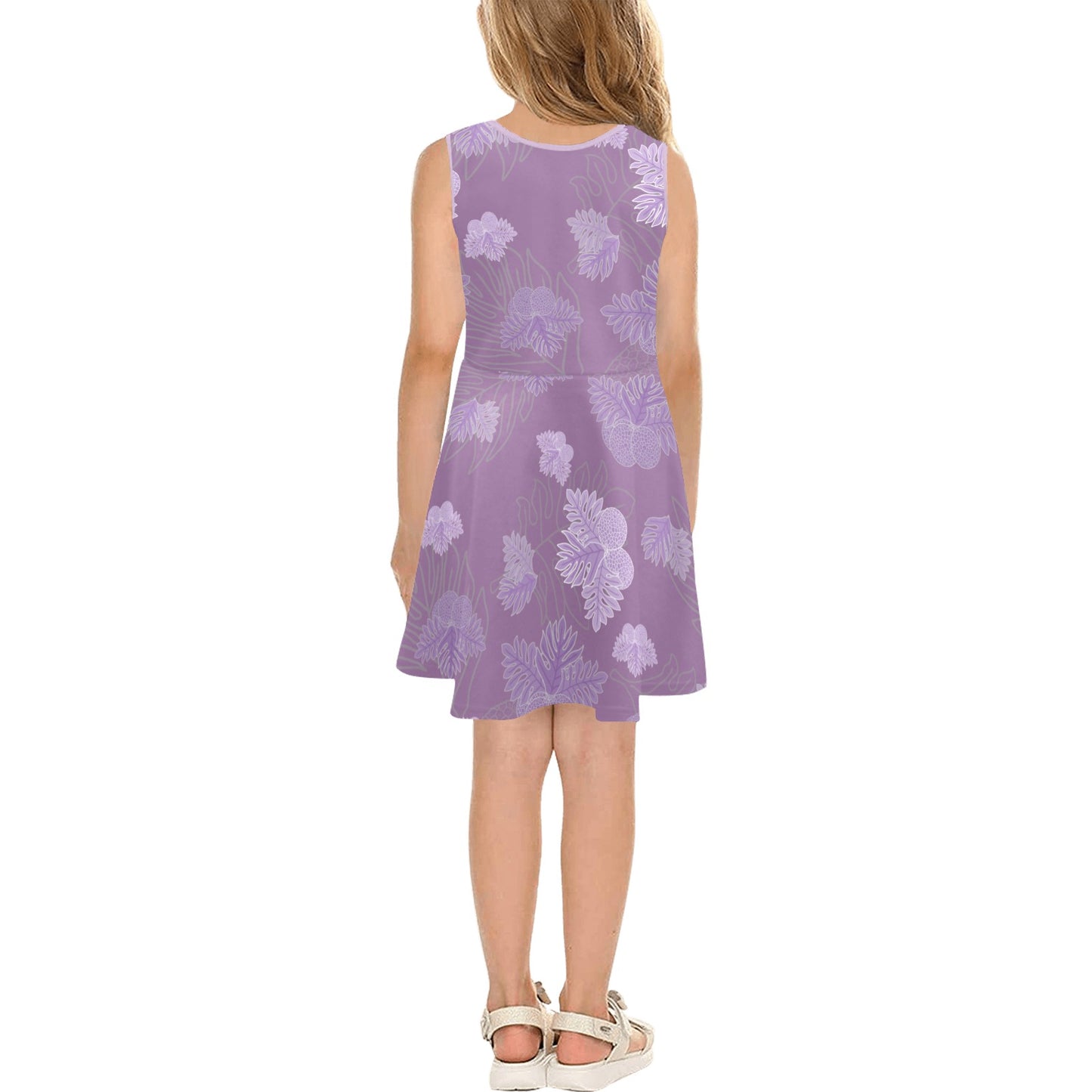 Ulu Breadfruit Girl's Sleeveless Dress, Lavender